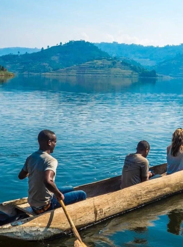 Lake Bunyonyi scenic islands after gorilla trekking in southwestern Uganda